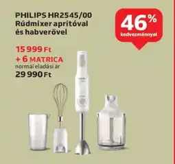 Auchan PHILIPS HR2545/00 Rúdmixer aprítóval és habverővel ajánlat