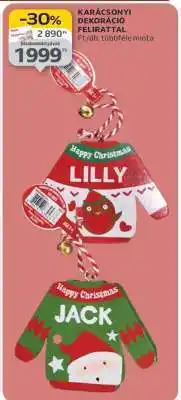 Auchan KARÁCSONYI DEKORÁCIÓ FELIRATTAL ajánlat