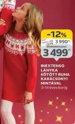 Auchan INEXTENSO LÁNYKA KÖTÖTT RUHA KARÁCSONYI MINTÁVAL ajánlat