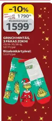 Auchan GRINCH MINTÁS, 3 PÁRAS ZOKNI ajánlat