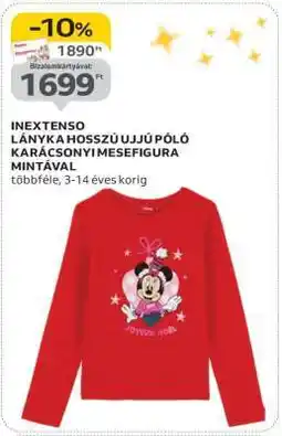 Auchan INEXTENSO LÁNYKA HOSSZÚ UJJÚ PÓLÓ KARÁCSONYI MESEFIGURA MINTÁVAL ajánlat