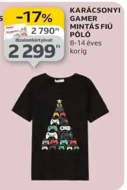 Auchan KARÁCSONYI GAMER MINTÁS FIÚ PÓLÓ ajánlat