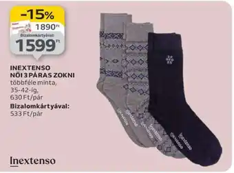 INEXTENSO NŐI 3 PÁRAS ZOKNI