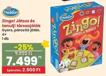 Spar Thinkfun Zingo! Játssz és tanulj! társasjáték ajánlat