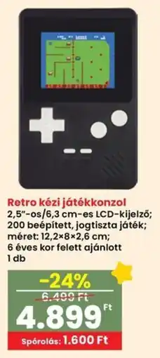 Spar Retro kézi játékkonzol ajánlat
