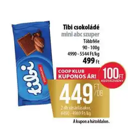 Coop Tibi csokoládé mini abc szuper ajánlat