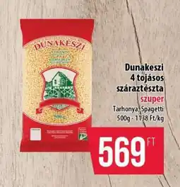 Coop Dunakeszi 4 tojásos száraztészta ajánlat
