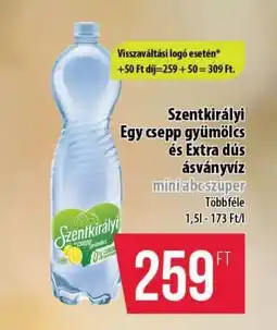 Coop Szentkirályi Egy csepp gyümölcs és Extra dús ásványvíz ajánlat