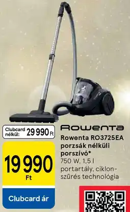 Tesco Rowenta RO3725EA porzsák nélküli porszívó ajánlat
