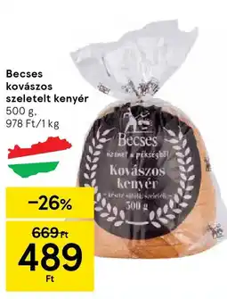 Tesco Becses kovászos szeletelt kenyér ajánlat
