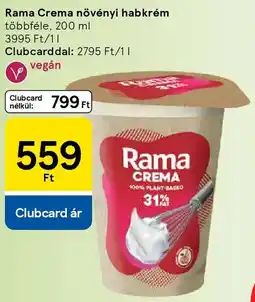 Tesco Rama Crema növényi habkrém ajánlat