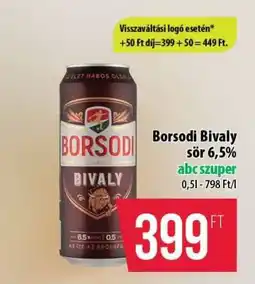 Coop Borsodi Bivaly sör 6,5% ajánlat