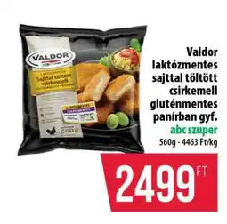 Coop Valdor laktózmentes sajttal töltött csirkemell ajánlat