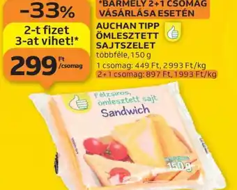 Auchan AUCHAN TIPP ÖMLESZTETT SAJTSZELET ajánlat