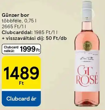 Tesco Günzer bor ajánlat