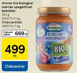 Tesco Univer bio bolognai mártás spagettivel bébiétel ajánlat