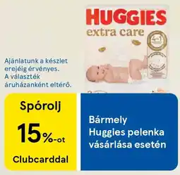 Tesco Huggies pelenka vásárlása ajánlat