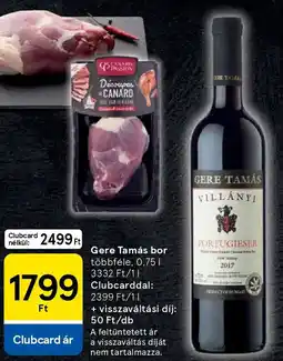 Tesco Gere Tamás bor ajánlat