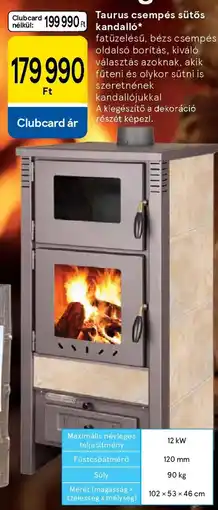 Tesco Taurus csempés sütős kandalló ajánlat