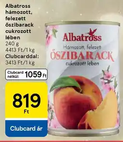 Tesco Albatross hámozott, felezett őszibarack cukrozott lében ajánlat