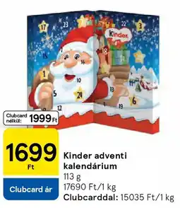 Tesco Kinder adventi kalendárium ajánlat
