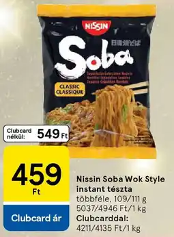 Tesco Nissin Soba Wok Style instant tészta ajánlat