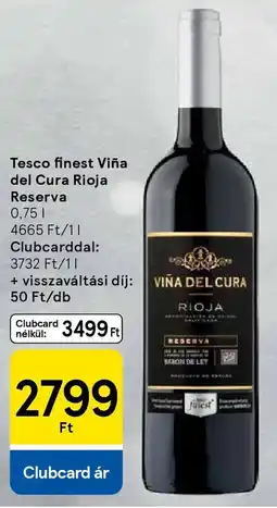 Tesco Tesco finest Viña del Cura Rioja Reserva ajánlat