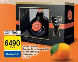Tesco Zwack Unicum Orange Bitter keserűlikőr ajándékcsomag ajánlat