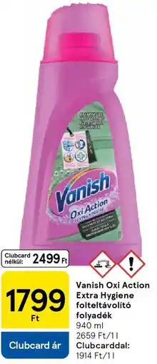 Tesco Vanish Oxi Action Extra Hygiene folteltávolító folyadék ajánlat