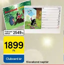Tesco Kisvakond naptár ajánlat