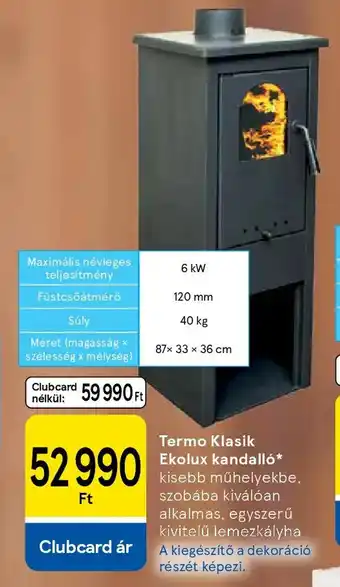 Tesco Termo Klasik Ekolux kandalló ajánlat