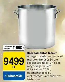 Tesco Rozsdamentes fazék ajánlat