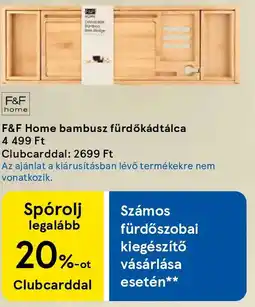 Tesco F&F Home bambusz fürdőkádtálca ajánlat