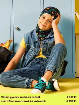 Dedoles Vidám gyerek sapka és csősál szett Dinoszauruszok és vulkánok ajánlat