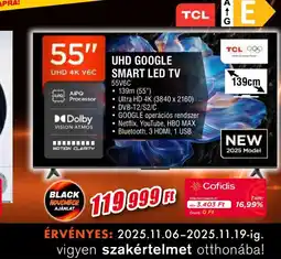 Expert 55" UHD GOOGLE SMART LED TV ajánlat
