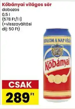 Spar Market Kőbányai világos sör ajánlat