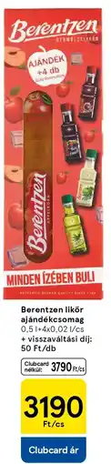 Tesco Berentzen likőr ajándékcsomag ajánlat