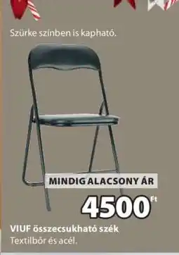 JYSK VIUF összecsukható szék ajánlat