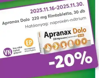 Alma Gyógyszertárak Apranax Dolo filmtabletta ajánlat