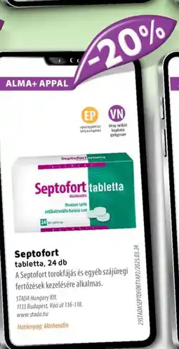 Alma Gyógyszertárak Septofort tabletta ajánlat