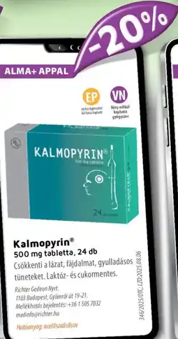 Alma Gyógyszertárak Kalmopyrin tabletta ajánlat