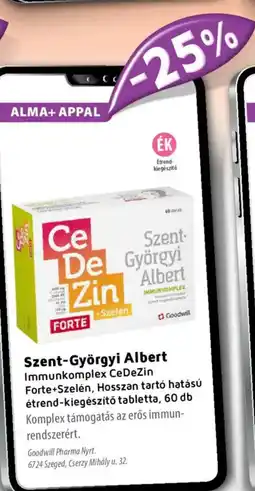 Alma Gyógyszertárak Szent-Györgyi Albert Immunkomplex CeDeZin tabletta ajánlat