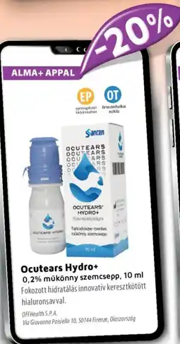 Alma Gyógyszertárak Ocutears Hydro+ műkönny szemcsepp ajánlat