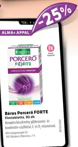 Alma Gyógyszertárak Béres Porcerő FORTE filmtabletta ajánlat