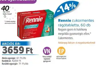 Alma Gyógyszertárak Rennie cukormentes rágótabletta ajánlat