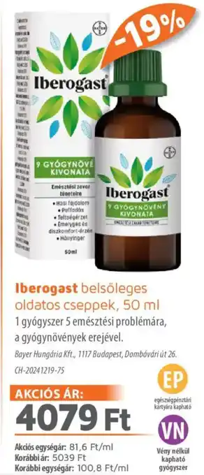 Alma Gyógyszertárak Iberogast belsőleges oldatos cseppek ajánlat