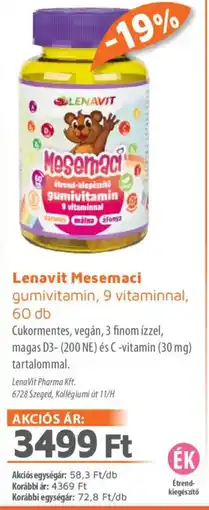 Alma Gyógyszertárak Lenavit Mesemaci gumivitamin ajánlat