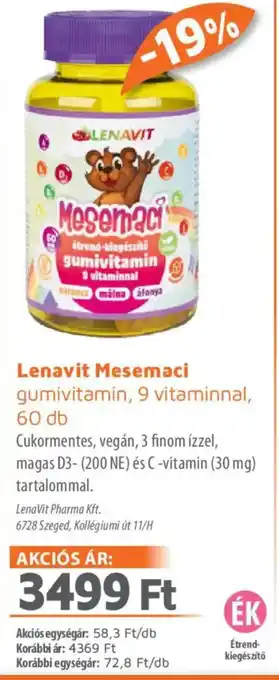 Alma Gyógyszertárak Lenavit Mesemaci gumivitamin ajánlat