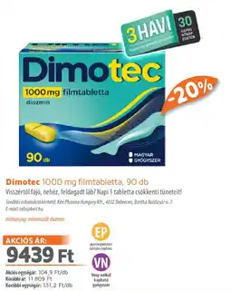 Alma Gyógyszertárak Dimotec filmtabletta ajánlat