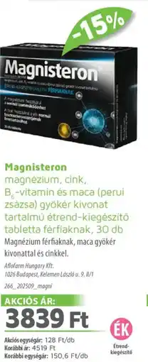 Alma Gyógyszertárak Magnisteron tabletta ajánlat